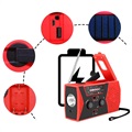Tragbares Notfallradio mit Handkurbel und SOS-Alarm - Rot