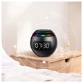 Tragbarer Bluetooth Lautsprecher mit LED Wecker - Schwarz