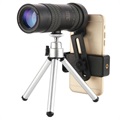 Tragbares Zoom-Teleskop-Kameraobjektiv mit Stativ - Schwarz