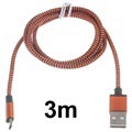 Premium USB 2.0 / MicroUSB Kabel - 3m - Orange