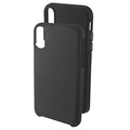 Prio Double Shell iPhone X / iPhone XS Hybrid Hülle - Schwarz