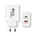 Prio Schnell-Ladegerät - 65W PD USB-C, QC3.0 USB-A - Weiß