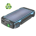 Psooo M2 Drahtlose Solar Powerbank - 36800mAh - Schwarz