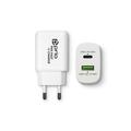 Prio PWC-1204 Schnelles Wandladegerät - 25W PD USB-C, 18W QC3.0 USB-A - Weiß