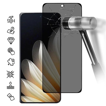 Oppo Find N5 Privacy Full Cover Panzerglas - Schwarz Rand