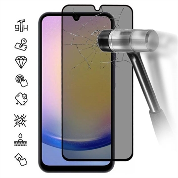 Samsung Galaxy A26 Privacy Full Cover Panzerglas - Schwarz Rand