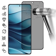 Xiaomi Redmi Note 14 Privacy Full Cover Panzerglas - 9H - Schwarz Rand