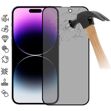iPhone 16 Pro Max Privacy Full Cover Panzerglas - 9H - Schwarz Rand