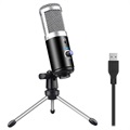 Professional USB Kondensator Mikrofon mit Tripod Ständer AK-5 - Schwarz