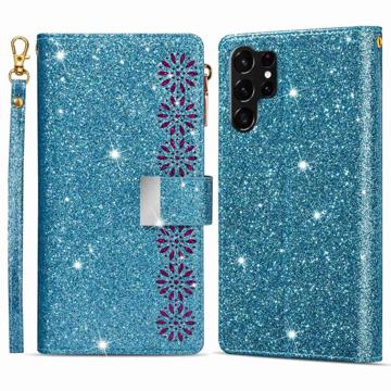 Starlight Serie Samsung Galaxy S23 Ultra 5G Wallet Hülle - Blau