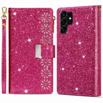 Starlight Serie Samsung Galaxy S23 Ultra 5G Wallet Hülle - Rosa