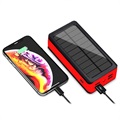 Psooo PS-400 Solar Powerbank - 4xUSB-A, 30000mAh - Rot