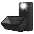 Psooo PS-400 Solar Powerbank - 4xUSB-A, 50000mAh - Schwarz