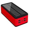 Psooo PS-400 Solar Powerbank - 4xUSB-A, 50000mAh - Rot