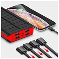 Psooo PS-900 Solar Powerbank mit LED-Licht - 30000mAh - Rot