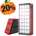 Psooo PS-900 Solar Powerbank mit LED-Licht - 30000mAh - Rot