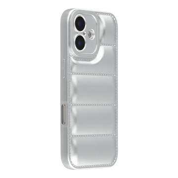 iPhone 17 Pufferjacke Stoßfeste TPU-Hülle - Silber