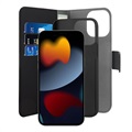Puro 2-in-1 Magnetische iPhone 13 Pro Wallet Hülle - Schwarz