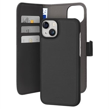 iPhone 15 Puro 2-in-1 Magnetische Wallet Hülle - Schwarz