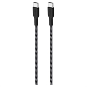 Puro Fabric Ultra-Strong USB-C / USB-C Kabel - 1.2m, 30W - Schwarz