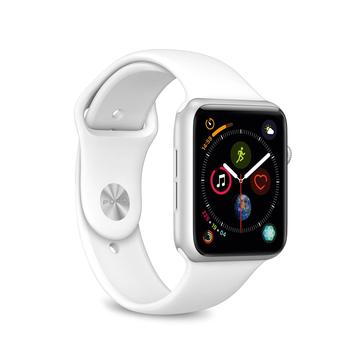 Apple Watch Series 10/9/8/SE (2022)/7/SE/6/5/4/3/2/1 Puro Icon Silikon Armband - 42mm/41mm/40mm/38mm - Weiß