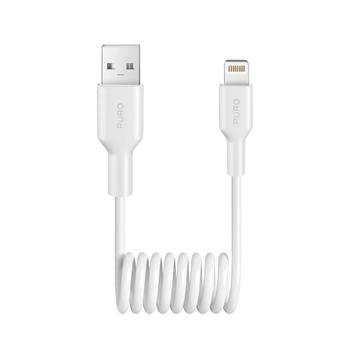 Puro USB-A / Lightning Spiralkabel - 1m - Weiß