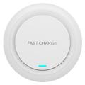 Q18 Round Shape Wireless Charger 15W Schnelllade-Desktop-Ladepad - Weiß