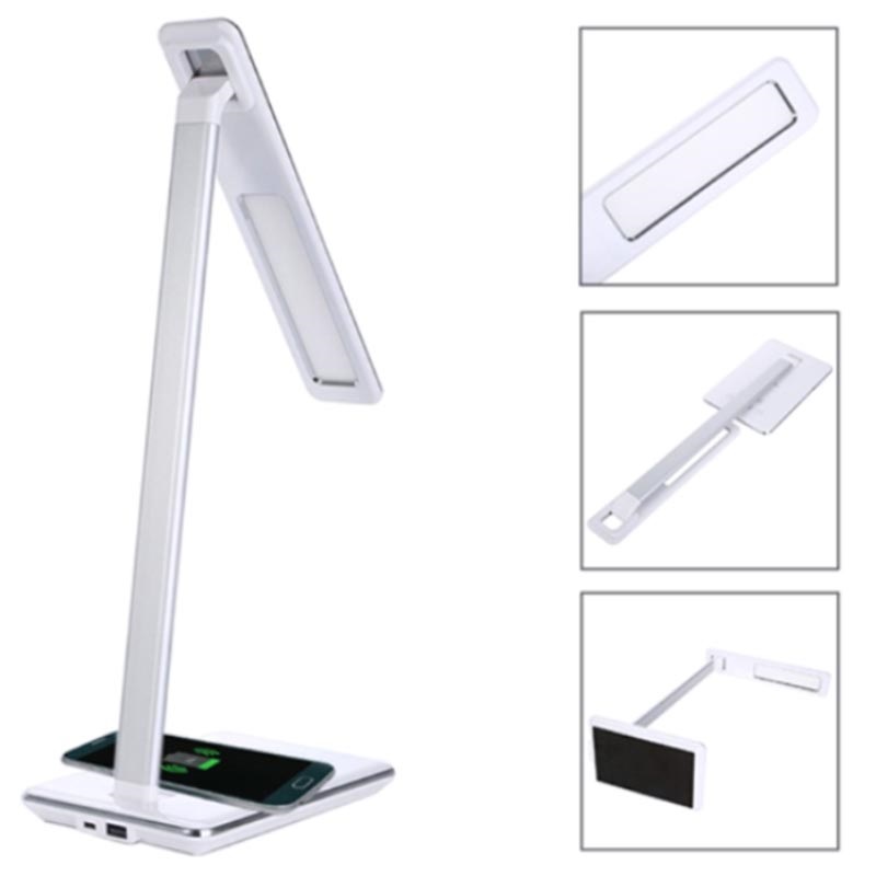Qi Wireless Ladegerät mit LED Lampe und USB Anschluss WD102 Weiß Qi Wireless Ladegerät mit LED Lampe und USB Anschluss WD102 Weiß