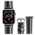 Qialino Apple Watch Series SE/6/5/4/3/2/1 Lederarmband - 42mm, 44mm - Schwarz