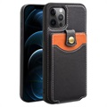 Qialino Business Style iPhone 12/12 Pro Lederhülle - Schwarz