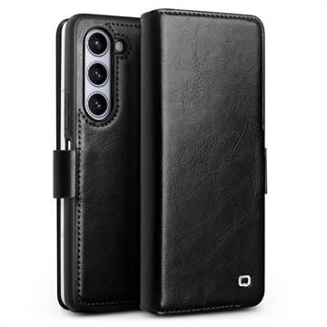 Samsung Galaxy Z Fold5 Qialino Classic Lederhülle mit Geldbörse - Schwarz