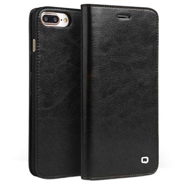 iPhone 7 Plus Qialino Classic Lederhülle mit Geldbörse - Schwarz