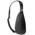 Qialino Premium Leder Crossbody/Taillentasche - Schwarz