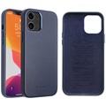 Qialino Premium iPhone 12/12 Pro Lederhülle - Blau