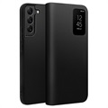 Qialino Smart View Samsung Galaxy S22 5G Leder Flip Case - Schwarz