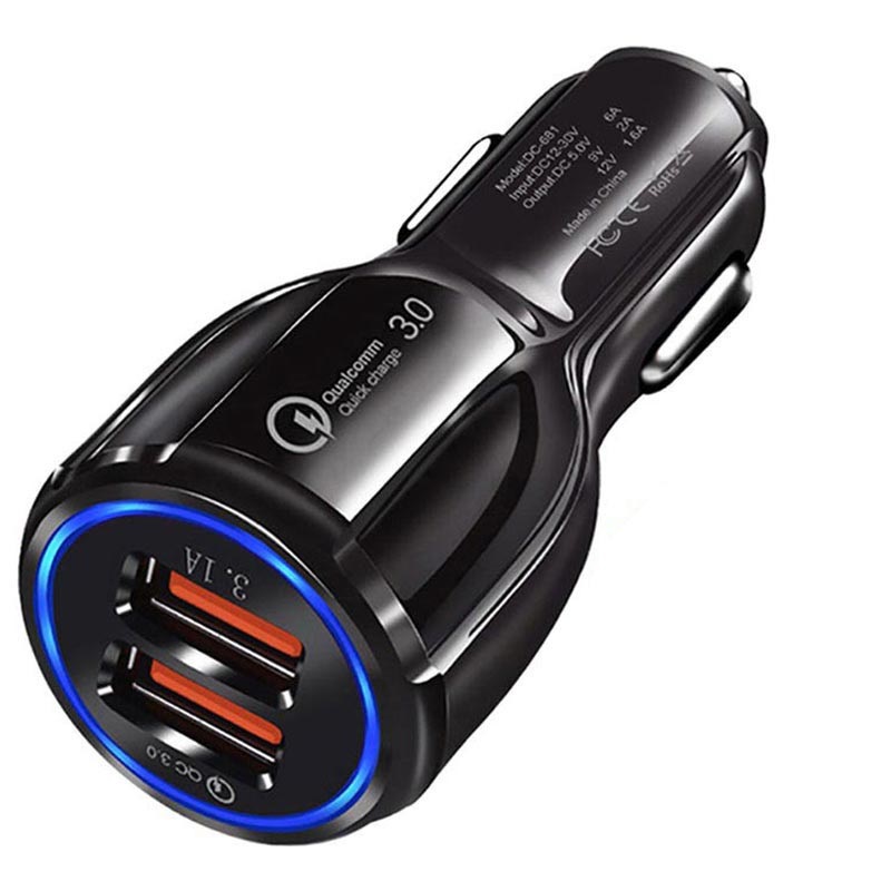 Quick Charge 3.0 30W Schnellladegerät DC-681 - 2 x USB - Schwarz