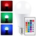 RGB-LED-Glühbirne mit Fernbedienung - 10W, E27 - Weiß