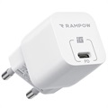 Rampow RBA34 20W Schnell USB-C Ladegerät - iPhone 13/iPhone 12 - Weiß