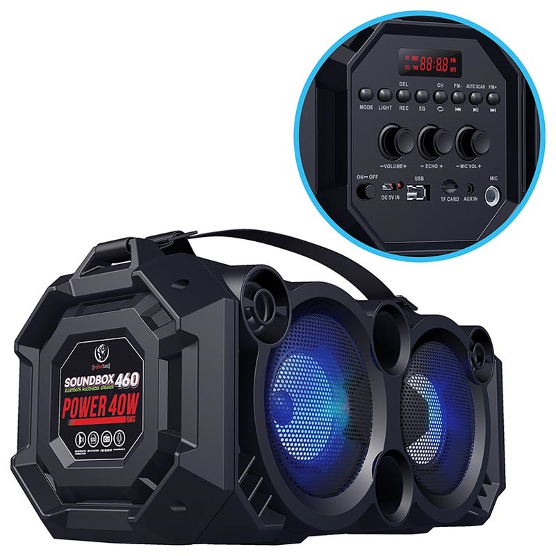 Rebeltec SoundBox 460 Bluetooth Lautsprecher mit RGB 40W RMS