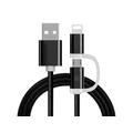 Reekin 2-in-1 geflochtenes Kabel - MicroUSB & Lightning - 1m