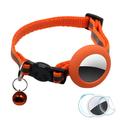 Reflektierendes Haustierhalsband mit Glocke, Silikonhülle und Schutzfolie für AirTag - Orange