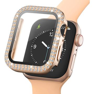 Strass Dekorativ Apple Watch 3/2/1 Cover mit Panzerglas - 9H - 42mm - Roségold