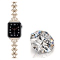 Strassstein Fächerförmiges Apple Watch 7/SE/6/5/4/3/2/1 Armband - 45mm/44mm/42mm - Champagner Gold