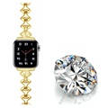Strassstein Fächerförmiges Apple Watch 7/SE/6/5/4/3/2/1 Armband - 45mm/44mm/42mm - Gold