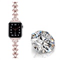 Strassstein Fächerförmiges Apple Watch 7/SE/6/5/4/3/2/1 Armband - 45mm/44mm/42mm - Rosa