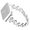 Strassstein Fächerförmiges Apple Watch 7/SE/6/5/4/3/2/1 Armband - 45mm/44mm/42mm - Silber