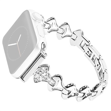 Strassstein Fächerförmiges Apple Watch 7/SE/6/5/4/3/2/1 Armband - 45mm/44mm/42mm - Silber