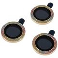 Strass iPhone 14 Pro/14 Pro Max Kameraobjektiv Panzerglas Schutz - Bunt / Gold