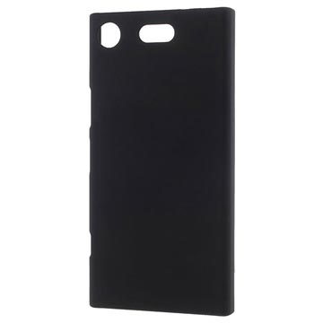 Sony Xperia XZ1 Compact Gummierter Kunststoff Cover - Schwarz