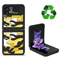 Robust Tarnung Muster Samsung Galaxy Z Flip3 5G Hybrid Case - Gelb